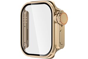 Leotop Kompatybilny Apple Watch Series 6/5/4 SE 2 44 mm Privacy Screen Protector Case [Wygląda jak Apple Watch Ultra Style Case] ultracienka folia ochronna na wyświetlacz z poliwęglanu (złoty, 44 mm)