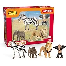 schleich WILD LIFE | Starterset Azië 42736 met panda, orang-oetan, olifantenbaby en tijgerwelp met beweegbare arm | dierenfiguren | junglespeelgoed | cadeau voor kinderen vanaf 3 jaar | 4 stuks