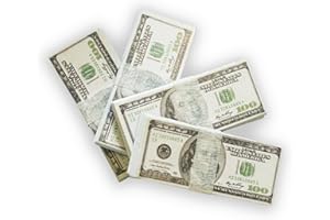 SCRATCH LOVER Scratch Cash Micro 100 Dollari, 25 x 4 mazzette - 100 banconote per giocare di misura 3 x 1,6 cm. soldi per bambole