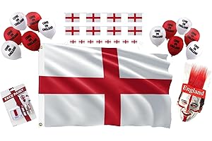 The Dragons Den England St George Cross Football Rugby St Georges Day Supporters 5 Piece Kit