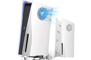 Wedorat PS5 Plate Cover Case PS5 Faceplate Cooling Version Skin for Playstation 5 Disc Edition Upgraded Turbo Vents PS5 Replacement Side Plate Hard Shockproof ABS Anti-Scratch PS5 Plate Cooling White