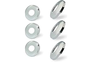 LIANCHEN 6 morceaux Chromées Rosasse Ouvrante Robinetterie Rosace Robinet Rosace De Col En Acier Chromé Pour cuisine salle de bain piscine robinets rosaces de radiateur Diamètre intérieur 33mm 25mm