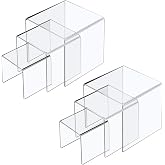 Boxalls 2 Set Acryl Display Risers, Klare Produktstände für Sammlungen, Schmuck Display Riser Regal Showcase für Cupcake Cand