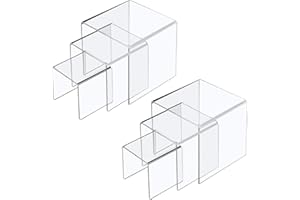 Boxalls 2 Set Acrílico Mostrar Elevadoras, Soportes de Productos claros para Colecciones, exhibición de Joyas Showcase de estantería para Caramelo de Cupcake Decoraciones de Mesa de Postre