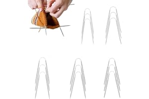 Kotkiddy 15 Stück Rundstricknadeln Stricknadeln Rundstricknadel Sockenstricknadeln 2mm/2.5mm/3mm/3.5mm/4mm Stricknadeln für Socken Ärmeln und Mützen (21cm)