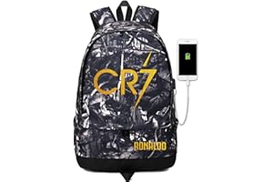 FANWENFENG Lorh's store Joueur de Football Star Cristiano Ronaldo Stockage de balles Sac à Dos dépositaire d'équipement de Sport Sac de Livre étudiant Multifonctionnel pour Hommes Femmes