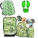 Produktbild Ergobag Cubo Bäranusaurus Rex Schulrucksack-Set 5tlg + Regenhaube Grün + Seitentaschen ZIP-Set Grün