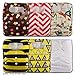 LittleBloom, Reusable Pocket Cloth Nappy, Fastener: Hook-Loop, Set of 6, Patterns 616, With 12 Microfibre Inserts