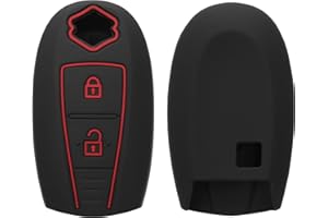 kwmobile Pokrowiec na klucze kompatybilny z Suzuki Sport 2-przyciskowy kluczyk samochodowy bez kluczyka Go, miękki silikonowy uchwyt na kluczyki samochodowe, czarny/czerwony