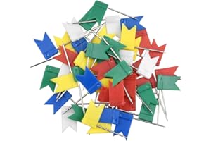 KYSUN 100 pezzi Puntine da Disegno Bandiere, Map Pins,Push Pins Map Flag Push Pins Tacks, Puntine da Disegno Colorate,Spille per Mappa per Mappa del Mondo, Bacheca, Mappe, Bulletin Board (1.8 * 3.2cm)