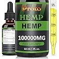 ProtoHemp Premium Natural Oil 100000MG, High Strength Oil, Add Fatty Acid-Omega 3-6-9, Vitamin C-E, 60ML