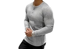 Muscle Cmdr Maglia Uomo Manica Lunga/Corte,Maglia Termica Uomo Manica Lunga,Cotone Camicie Muscolari Slim Fit
