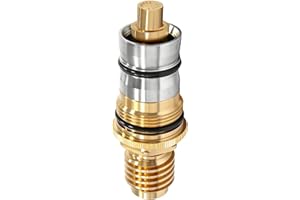 JRDSW GR-47450000 Cartouche thermostatique 1/2" en laiton et acier inoxydable - Compatible Grohtherm 1000/3000 et Automatic 2000 - Pièce de rechange 47450000