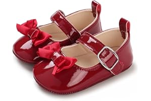 MASOCIO Scarpine Neonata in Morbida Pelle Scarpe Bambino Primi Passi con Suole Morbide Scarpette Antiscivolo per Bimba 0-18 Mesi