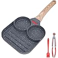 Fried Egg Pan, Frying Pan Nonstick 3-Piece Pancake Pan Aluminum Alloy Cooker for Breakfast, Suitable for Gas Stove and Induct