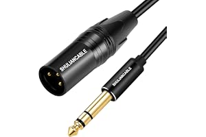 SHULIANCABLE TRS 6,35 mm hane till XLR hankabel, XLR balanserad till 1/4 tum 6,35 mm kabel, för mikrofon, högtalare, förstärk