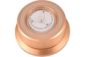 VBESTLIFE Gramofon odtwarzacza płytowego. Zacisk stabilizatora dysku obrotowego 50 Hz z poziomem bańki do odtwarzacza płyt winylowych L P. (złoty)