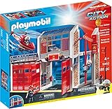 mit Rutschstange, Feueralarm, Helikopter und Helikopterlandeplatz sowie zwei Garagen für Einsatzfahrzeuge