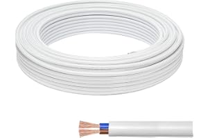 KingYH 1 Pack 10 Meter Length 2 Core Flat PVC Mains Electrical Wire 0.75 mm² Power Cable Twin Flexible Copper Cable for Exten