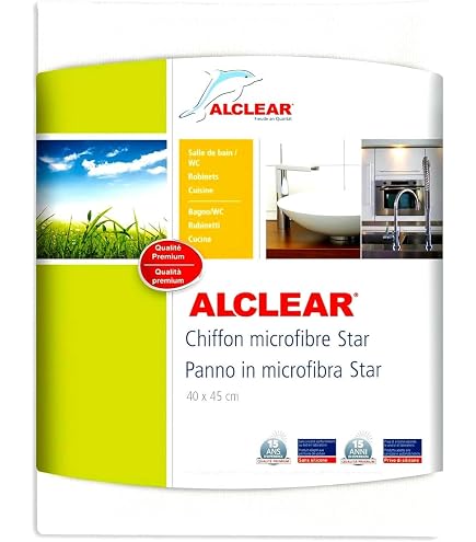 ALCLEAR 950002 Chiffon à Vitres Microfibre Sans Stries 60x45 Cm - Nettoyage Vitres Voiture Et Maison