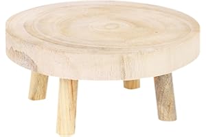 ALEOHALTER Support Rehausseur de Plantes en Bois, Tabouret Rond, Mini Marchepied pour Enfants et Adultes, Décoration Intérieure et Extérieure