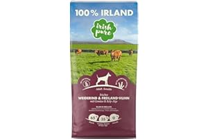 Irish Pure Trockenfutter Adult | 12kg | Weiderind & Freiland-Huhn mit Kelp-Alge | Hoher Fleischanteil | Getreidefrei | Sensitiv | Hundetrockenfutter | Hundefutter für alle Rassen