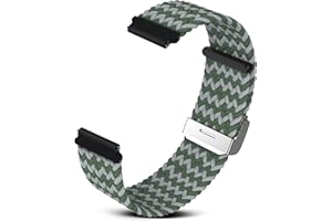 RoYiio Bracelet en Nylon pour Largeur de 22mm, Confortable et Respirant, avec Boucle à Dégagement Rapide, Sangle en Nylon pour Hommes et Femmes - W Vert Gris