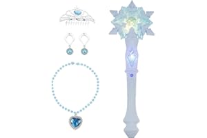 ABOOFAN LED Light Up Frozen Snowflake Wand Princess Wand Girls Fairy Stick Glowing Wands Kids Toddler Costume Birthday Party Favor Blue Battery not Included, 32X11X3cm (4F10879930G9WSB)