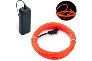 COVVY Neonowa świecąca lampa elektroluminescencyjna, super jasna, zasilana bateriami, kabel EL, do sukienki cosplay, na festiwal, Halloween, Boże Narodzenie, imprezę, karnawał, dekoracja