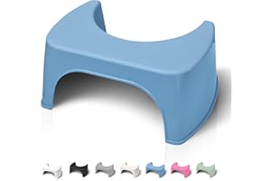 Well Care Taburete de Baño Azul - Reposapiés fisiológico de Inodoro para Adulto - Favorece la posición Squatty contra el estreñimiento en el WC - Plástico Reciclado