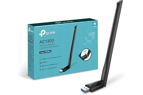 TP-Link Archer T3U Plus Clé USB Wi-FI AC1300 Double Bande, Antennes Haut Gain 5 dBi, USB 3.0, MU-MIMO, Connexion Stable et Rapide, Compatible PC Windows 11/10/8.1/8/7 & macOS