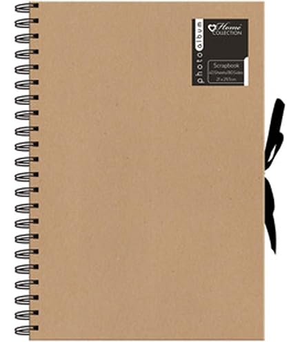 Scratch & Sketch Kraftpapier-Set – Braunes Scrapbooking Papier Quadratisch, 15x15 Cm, 50 Blatt, Mit Verschlussband