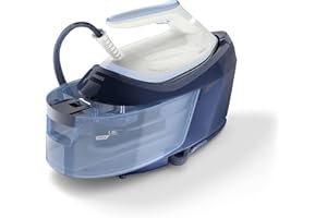 Philips Domestic Appliances PerfectCare 6000 Series Steam Generator - 2400W, 500g Steam Boost, 6.5 Bar Pressure, OptimalTEMP Technology, 1.8L Tank, White/Blue (PSG6026/20)