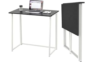 Dripex Mesa Escritorio Plegable, Compacto sin ensamblaje, Mesa de Estudio para Casa Oficina, Escritorio para computadora Manualidades, Ordenador, Negro, 80 x 45 x 74 cm