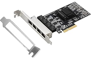 ULANSEN Adattatore di rete PCIe Quad-Port 2.5GBase-T RTL8125B 2500/1000/100Mbps PCI Express Gigabit Ethernet Card RJ45 LAN Controller Support PXE per Windows/Linux/MAC con basso profilo