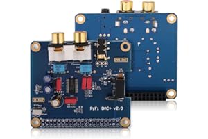KAFUTY Scheda audio HIFI per Raspberry PI, amplificatore DAC HIFI doppio morsetto RCV placcato in oro, presa jack da 3,5 mm Scheda audio digitale per Raspberry PI modello 3 B +/2B/3B, blu
