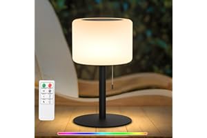 ‎NICEBUY NiceBuy Solar Tischlampe Outdoor Led Tischleuchte Akku Und USB Aufladbar Mit Fernbedienung,Tischlampe Kabellos Dimmbar RGB 8 Farben Wasserdicht IP44 FüR Camping Garten AußEn(Schwarz B)