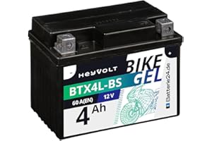 ‎BATTERIE24.DE Batterie24.de HeyVolt GEL Motorradbatterie 12V 4Ah Rollerbatterie BTX4L-BS YTX4L-BS CTX4L-BS 50314 YT4L-BS