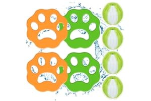 PAPOIYA 8 Pack Pet Hair Remover for Laundry, Laundry Balls Hair Catcher Washing Machine Lint Remover Reusable - Pet Fur Laundry Catcher Hair Remover for Laundry Bedding Clothes