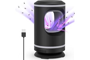 Amdeurdi Elektrischer Insektenvernichter,Mückenlampe,Moskito Killer Lampe mit UV-Licht Tragbar Fliegenfalle Insekten-Mückenfalle für Innen Camping,Schlafzimmer,Büro-Schwarz