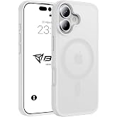 Babilden iPhone 17 i&ccedil;in Kılıf Kamera Korumalı Magsafe Wireless Şarj &Ouml;zellikli Mat Şeffaf Renkli Kılıf Beyaz