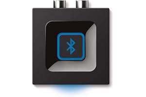 Logitech Wireless Bluetooth Audio Receiver, Multipoint Bluetooth, 3.5mm & RCA Input, Pairing Button, 15m Range, UK Plug, PC/Mac/Tablet/Cell Phone/AV Receiver/Stereo System - Black, 1 Piece