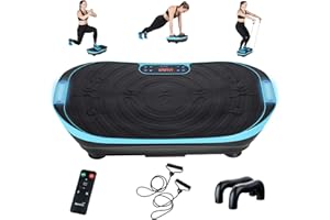 ‎SKANDIKA Skandika Vibrationsplatte V2 | Trainingsgriffe und Trainingsbänder, Oszillierende Vibration, Curved Design, leiser Motor, 99 Stufen, LCD-Bildschirm | Multi-Gym Sportgerät für Zuhause