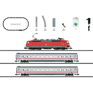 Minitrix 11150 – Star-Set Intercity DB AG – Échelle N – Trains Miniatures – LEDs, Attelage Cinématique