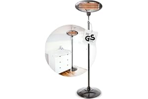 Babyruf BS 55 Heizstrahler | 2000W Leistung | Höhenverstellbar 120-210 cm | 2in1 Standheizstrahler | Wärmelampe als Wand-oder Standgerät | Baby Heizstrahler | 3 Leistungsstufen | schwarz