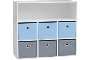 Fornord Meuble 6 Paniers+ 1 Niche, Autre, Multicolore, 31 x 16 x 77 cm