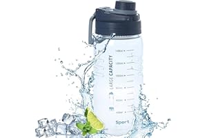 KAISHUAI Borraccia per acqua,Bottiglia d'acqua,Borraccia sportiva 1.5L Bottiglia filtrante con indicatore di millilitro, senza BPA,Impermeabile e riutilizzabile bottiglia infusore tè bottiglia la