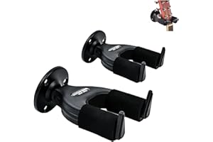 Surplex Soporte de pared para guitarra con bloqueo automático – Soporte universal de pared para guitarra acústica, guitarra eléctrica, bajo, guitarra clásica, ukelele y más, 2 unidades