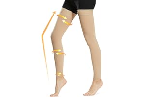 ‎BEISTER beister 15-20 mmHg Medical Compression Stockings for Men and Women, Edema Compression Socks Without Foot with Silicone Band, Long Class 1 Support Stockings for Varicose Veins, DVT, Flight
