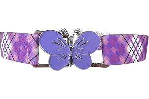 Olata Cinturón de Tela Elastizada Para Niñas Con Hebilla De Mariposa Y Flor. (1 a 6 Años)